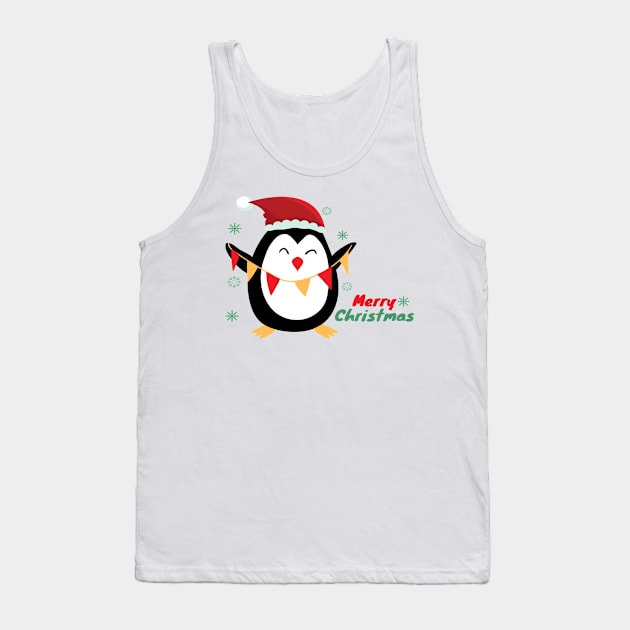 Cute Christmas Penguin Tank Top by sara99